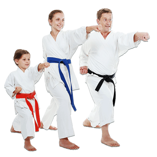 Martial Arts Lessons for Families in Lanham MD - Man and Daughters Family Punching Together
